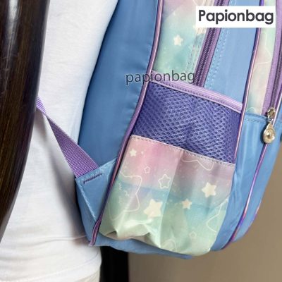 کیف مدرسه کرومی فضانورد دخترانه کد893 5 جای بطری آب و قمقمه کیف مدرسه کرومی دخترانه کد 893