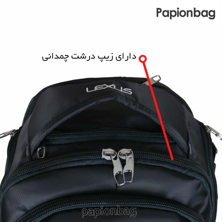 کوله پشتی لپ تاپی لکسوس(Lexus) همراه کاور باران و جیب عینک کد1099 - Image 11