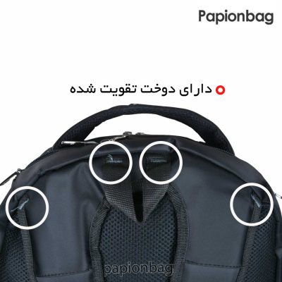 کوله پشتی لپ تاپی لکسوس(Lexus) همراه کاور باران و جیب عینک کد1099 6 دوخت های تقویت شده در محل اتصالات کوله پشتی لپتاپی لکسوس کد 1099
