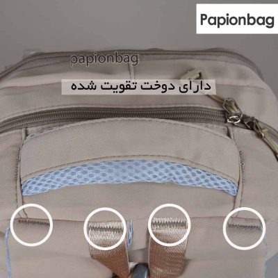 دوخت تقویت شده در محل اتصال دسته کوله پشتی فانتزی پیکسل دار کد 1206