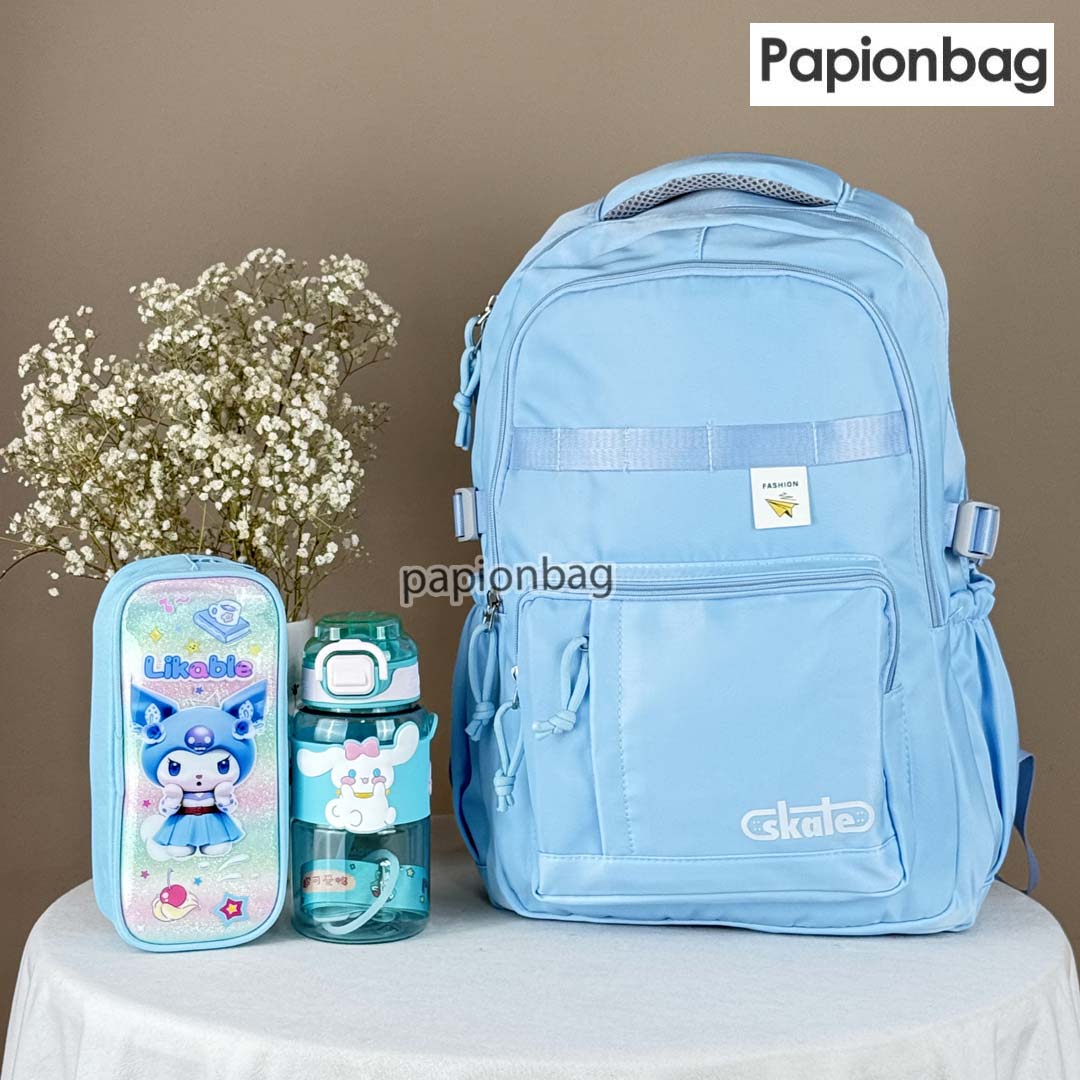 School bag flask and pencil case set