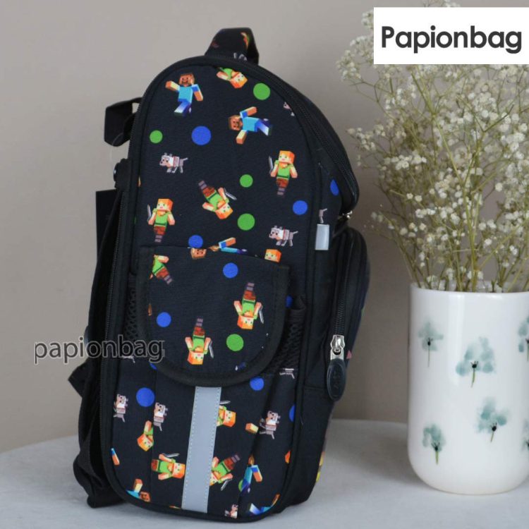 جای بطری آب کیف مدرسه صندوقی ماینکرفت کد 1239