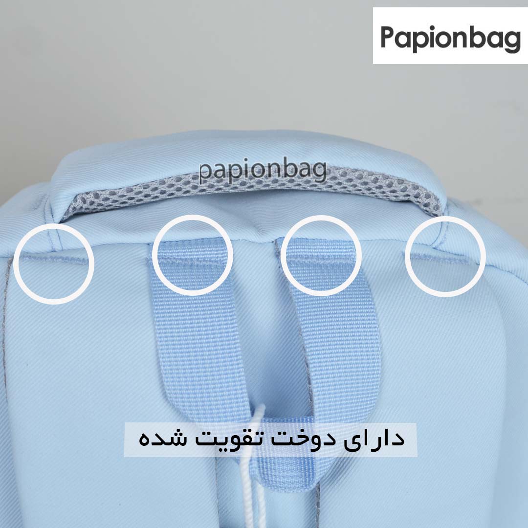 دوخت تقویت شده در محل اتصال دسته کوله پشتی فانتزی طرح کاپیبارا