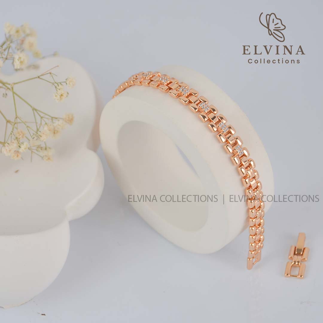 دستبند طرح رولکس نگیندار ژوپینگ اصل(Xuping)