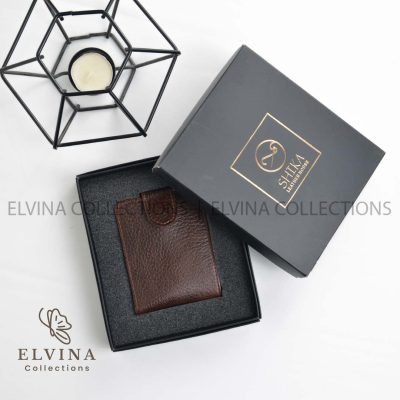کیف پول دکمه دار چرم اصل گاوی با جعبه کادویی کد1451