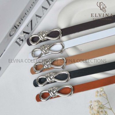 کمربند مجلسی زنانه پاپیونی سگک نقره ای کد 1460