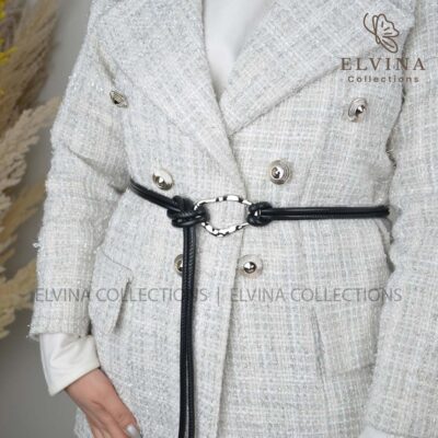 کمربند گره‌ای مجلسی زنانه سگک نقره ای کد 1469