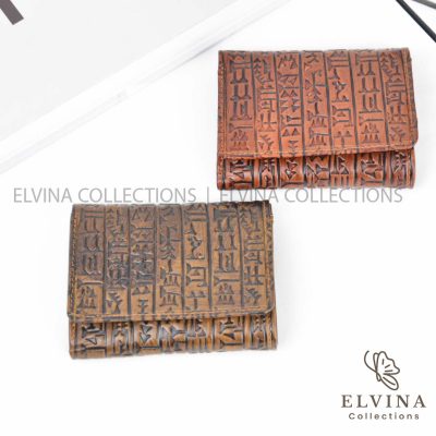 کیف پول چرم طبیعی طرح خط میخی کد 1448