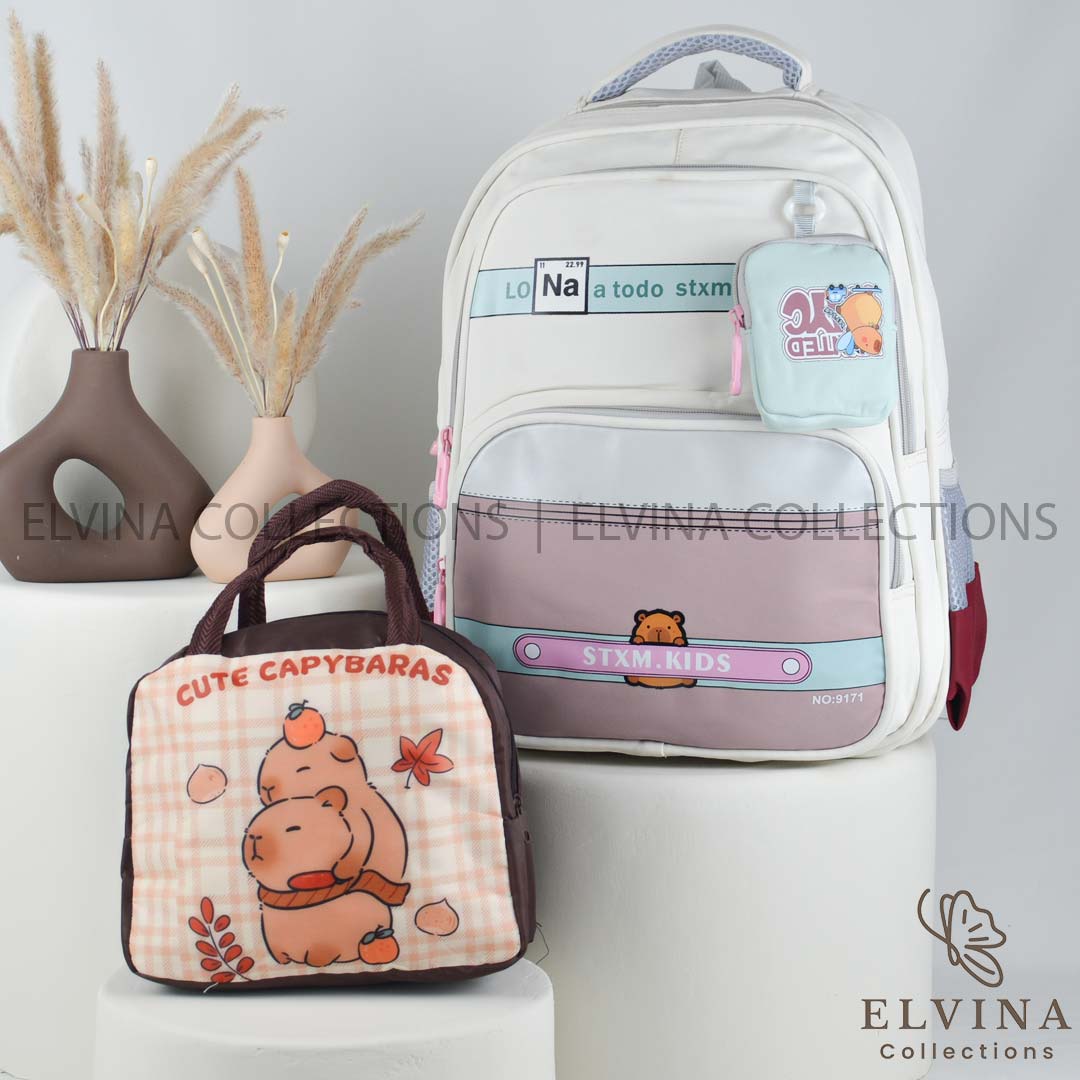 Capybara Backpack and Lunch Bag Set 1