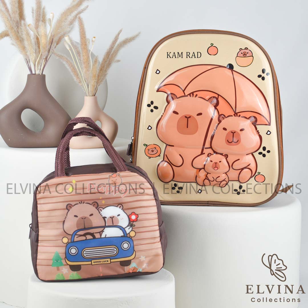 Capybara Backpack and Lunch Bag Set 2