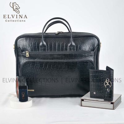 ست هدیه مردانه (کیف اداری، کیف پول و سرکلیدی، کمربند)