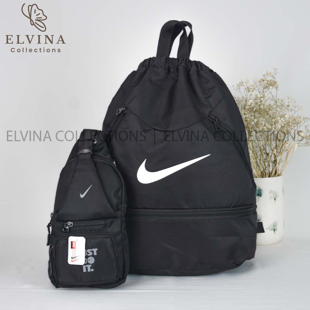 nike sports backpack and body bag