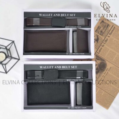 ست هدیه مردانه کیف پول کتی، جاکارتی و کمربند چرم مصنوعی Gucci کد1539