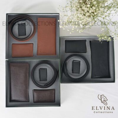 ست هدیه مردانه کیف پول کتی، جاکارتی و کمربند چرم مصنوعی polo کد1538