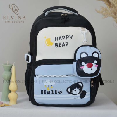 کوله پشتی فانتزی Happy Bear آویزدار کد 1712