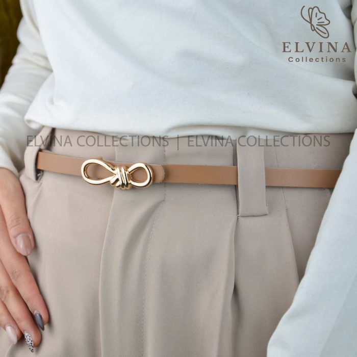 کمربند مجلسی زنانه پاپیونی سگک طلایی کد 1459 - Image 6