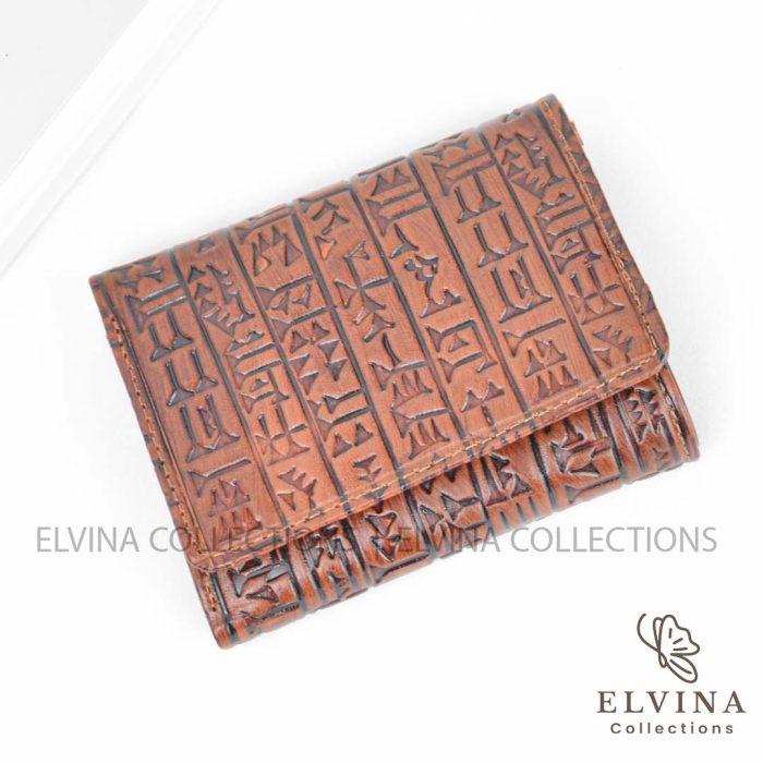 کیف پول چرم طبیعی طرح خط میخی کد 1448 - Image 7