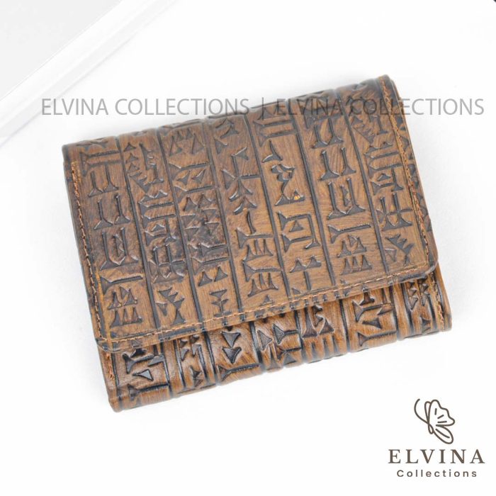 کیف پول چرم طبیعی طرح خط میخی کد 1448 - Image 8