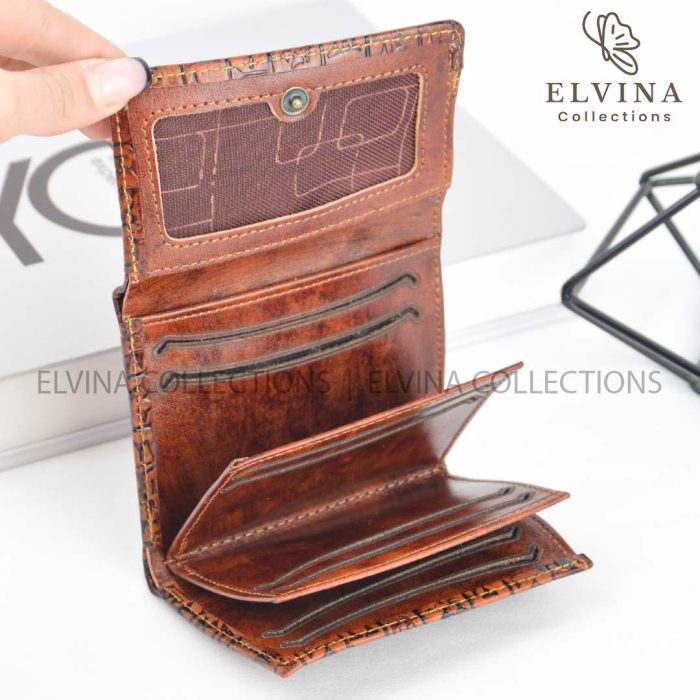 کیف پول چرم طبیعی طرح خط میخی کد 1448 - Image 3
